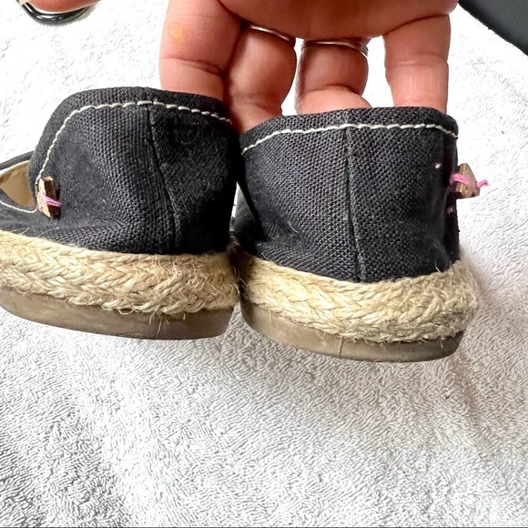 ROXY Redondo Jute espadrilles Slip On Shoes charcoal canvas womens size 7 - Picture 9 of 11
